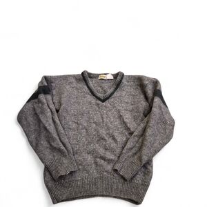 Vintage Tricker Men's Charcoal V-Neck Sweater Size XL